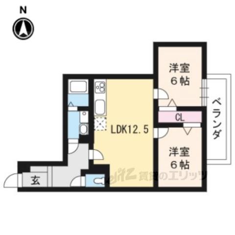 鳥羽エクセレント(2LDK/3階)の間取り写真