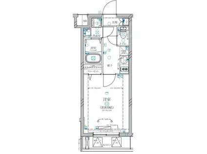 ディアレイシャス等々力(1K/2階)の間取り写真