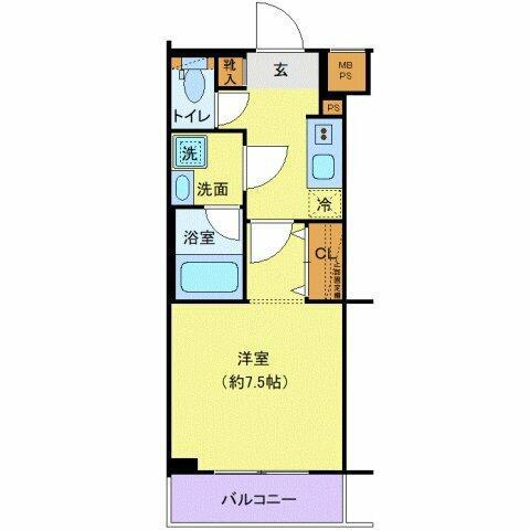 クレヴィスタ常盤台(1K/2階)の間取り写真