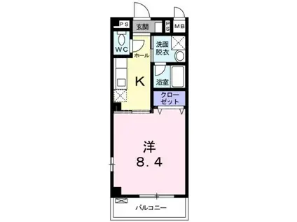 クレメントS(1K/3階)の間取り写真