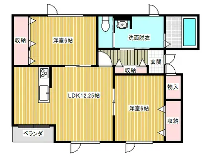 ナチュラルガーデン(2LDK/2階)の間取り写真