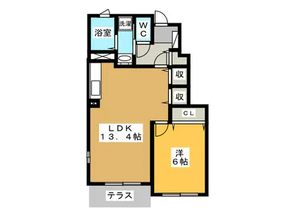 サンヴィスタハウス(1LDK/1階)の間取り写真