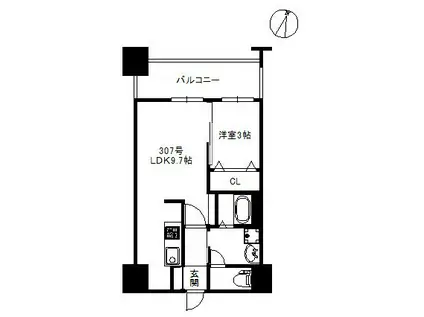 アリエス学研都市II 568(1LDK/3階)の間取り写真