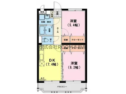 ユーミーアルタイルII(2DK/2階)の間取り写真