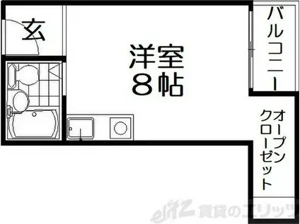 メブロ1(ワンルーム/2階)の間取り写真