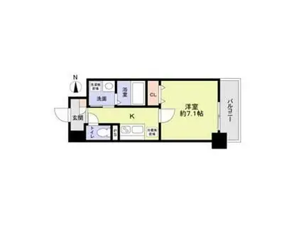 カルマート(1K/9階)の間取り写真