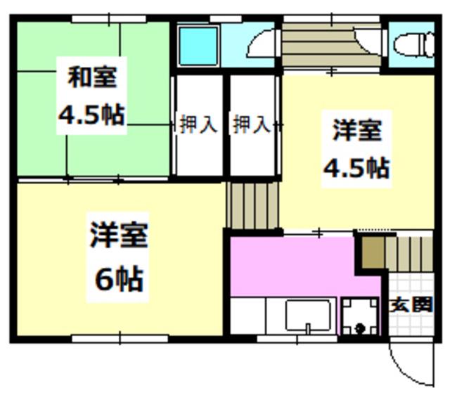 グリーンハイツ 戸伏町(3K/1階)の間取り写真