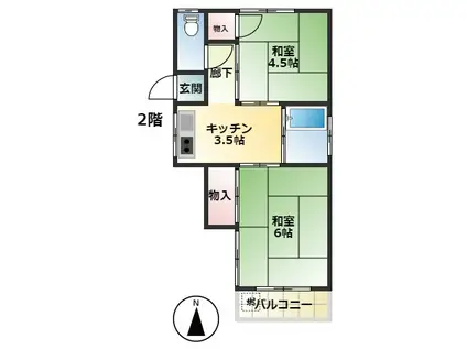 文元マンション(2K/2階)の間取り写真