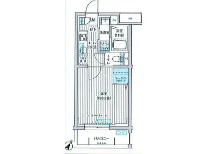 クラルテラセ新宿富久(1K/4階)の間取り写真
