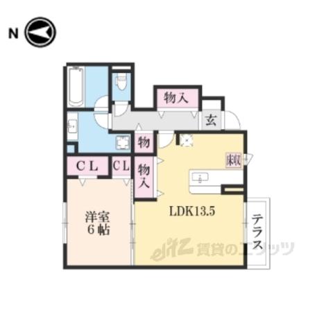 ソシア A(1LDK/1階)の間取り写真