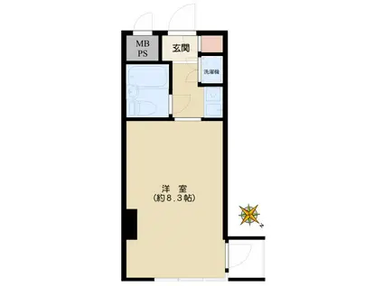 ストーク小石川(1K/3階)の間取り写真