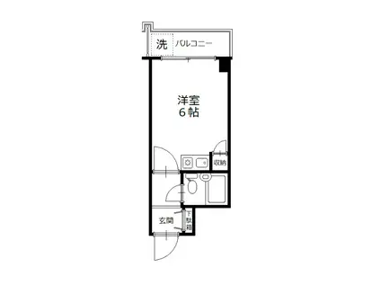 リバービューハイツ(ワンルーム/6階)の間取り写真