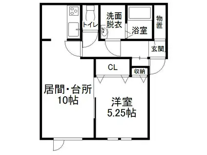フローリアン(1LDK/1階)の間取り写真