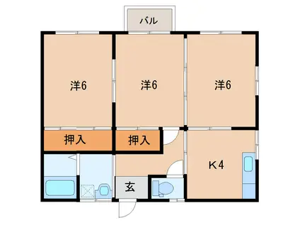 ハイツ大幸 A(3K/2階)の間取り写真
