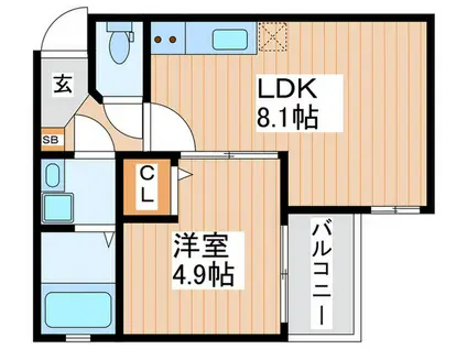 ALEGRIA門真上野口町(1LDK/3階)の間取り写真