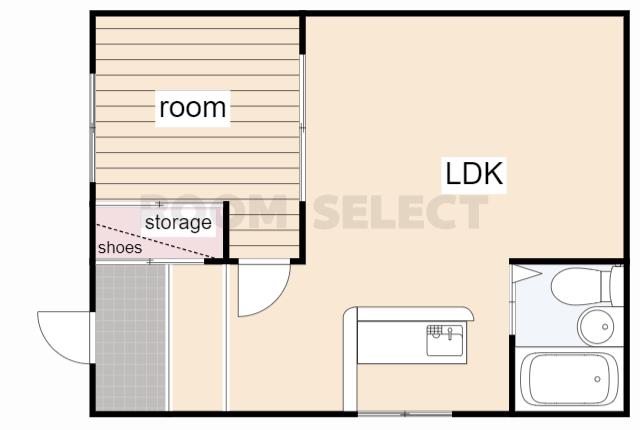 FLAT(1LDK/1階)の間取り写真