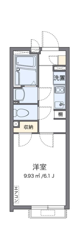クレイノ白藤(1K/3階)の間取り写真