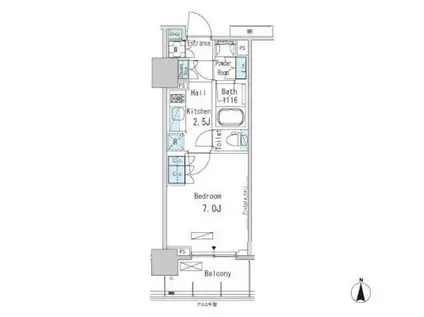 パークアクシス蒲田ステーションゲート(1K/6階)の間取り写真