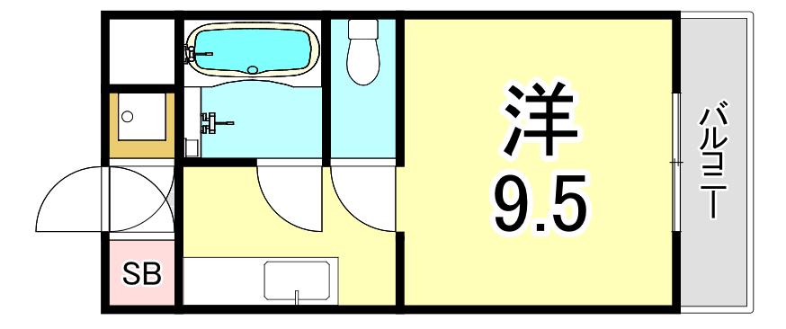 パラツィーナ甲子園口I(ワンルーム/2階)の間取り写真