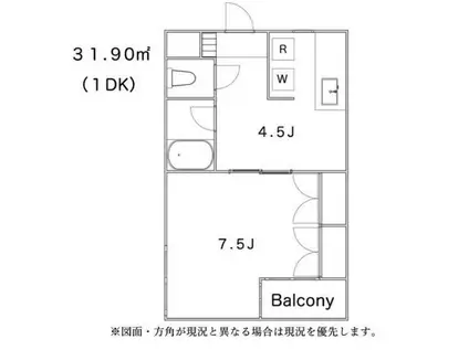 エスポワール幕張(1DK/2階)の間取り写真