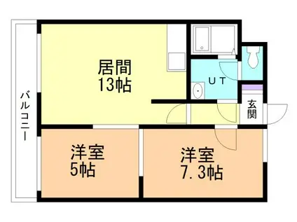 エルクレスト(2LDK/1階)の間取り写真