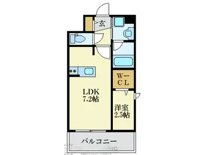 グランフォーレ博多マークプレイス(1LDK/8階)の間取り写真