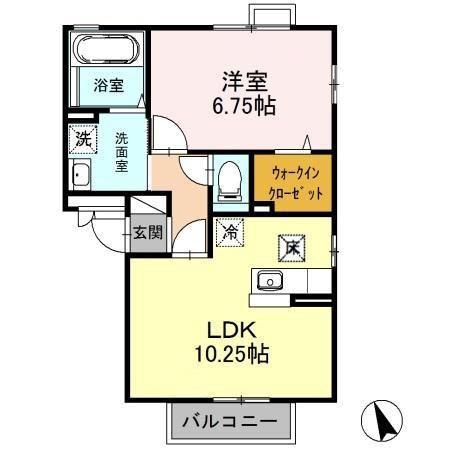 ラ メール(1LDK/1階)の間取り写真
