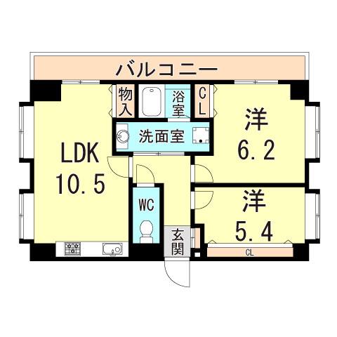 センチュリー21(2LDK/3階)の間取り写真