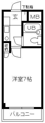 プレアール東加古川(1K/2階)の間取り写真