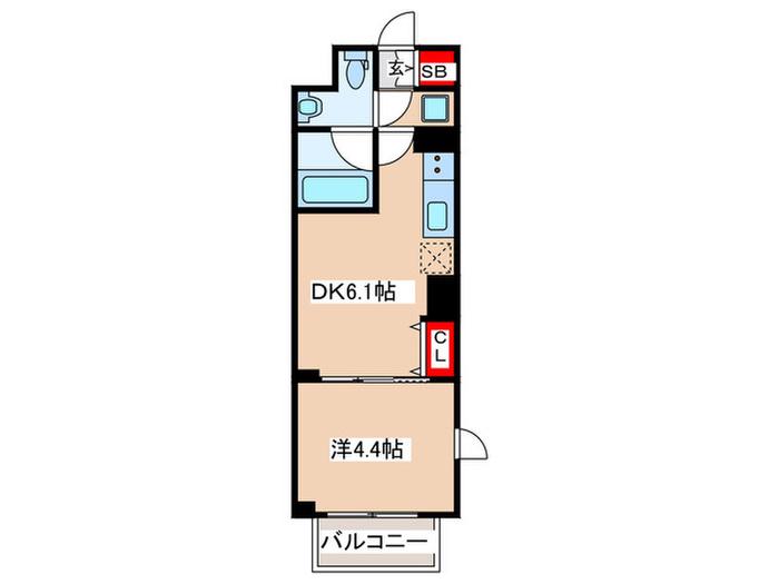 フルハウス赤羽(1DK/11階)の間取り写真