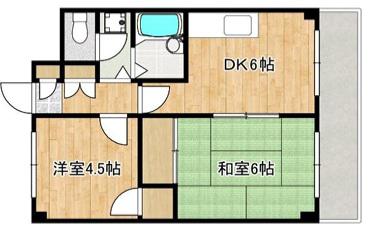 第14サンライズイトウ(2DK/2階)の間取り写真