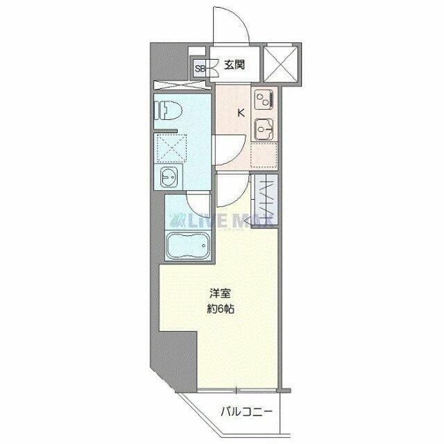 クレヴィスタ桜木町(1K/9階)の間取り写真