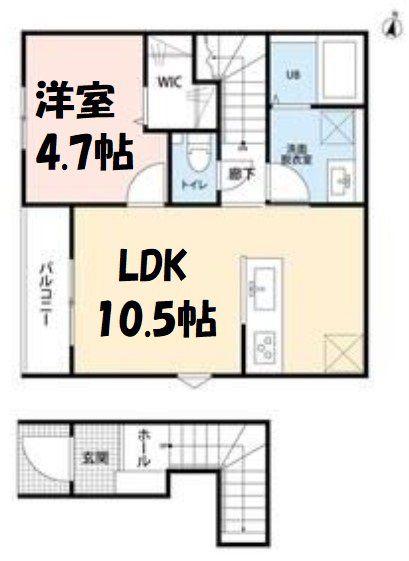 リーブルファイン吉川保(1LDK/2階)の間取り写真