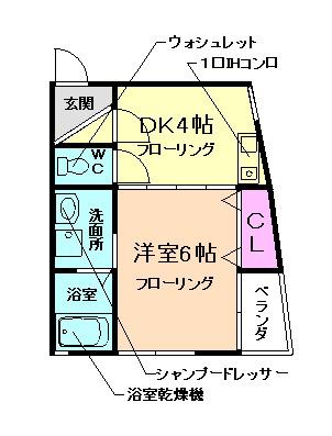 メゾン・クレール(1DK/3階)の間取り写真
