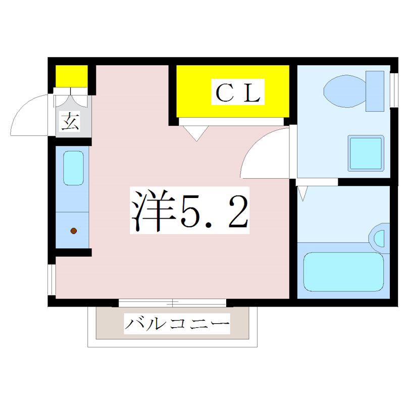 シャルマン小松原(ワンルーム/3階)の間取り写真