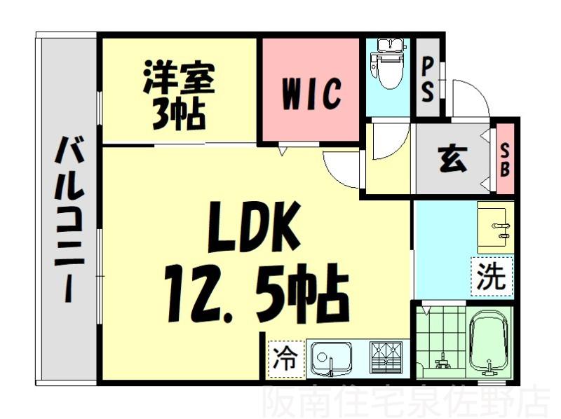 アドマス鶴原(1LDK/2階)の間取り写真