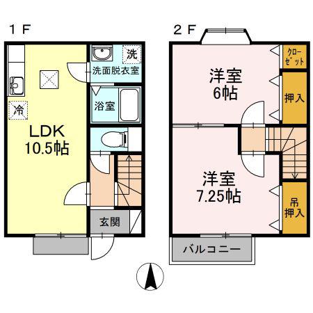 UNGRANDC(2LDK/1階)の間取り写真
