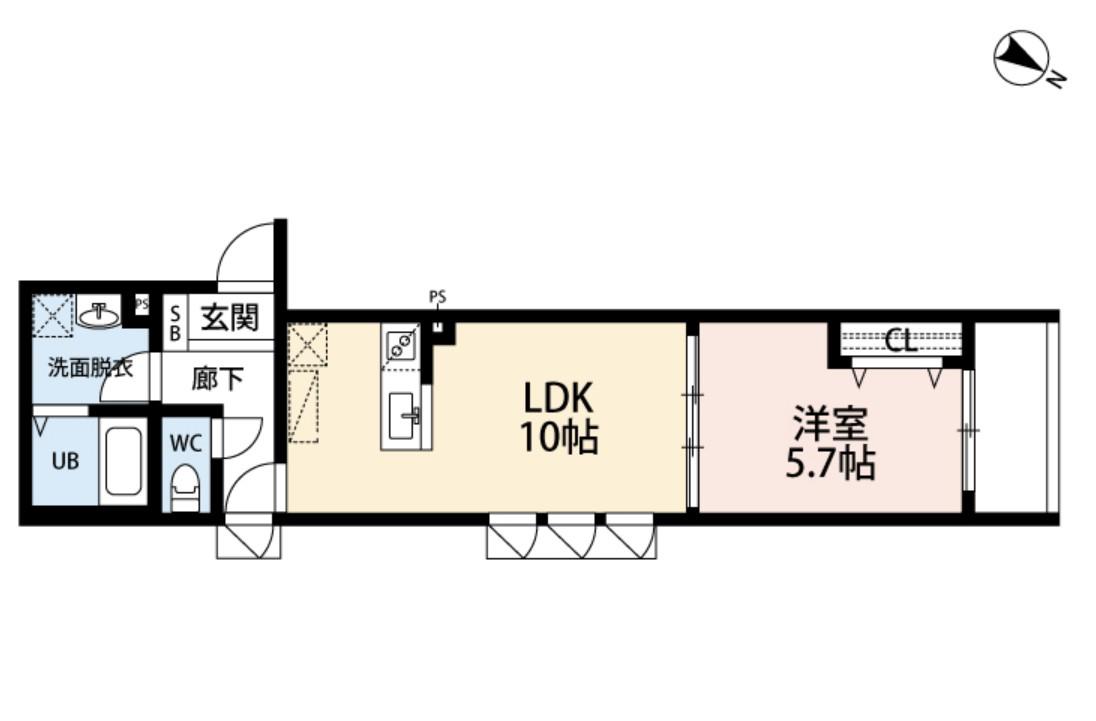 MIRAISM廿日市(1LDK/3階)の間取り写真