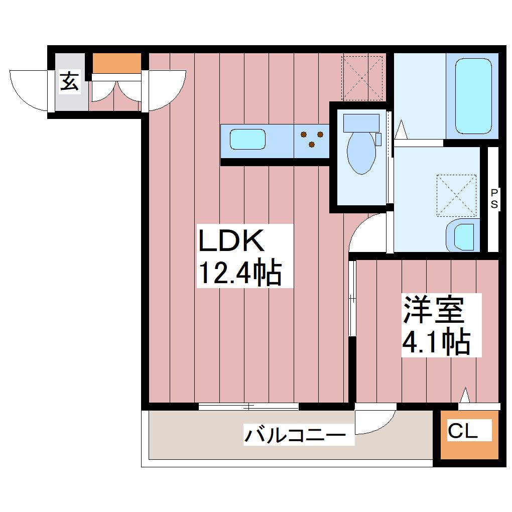 ブランノワール南仙台(1LDK/3階)の間取り写真