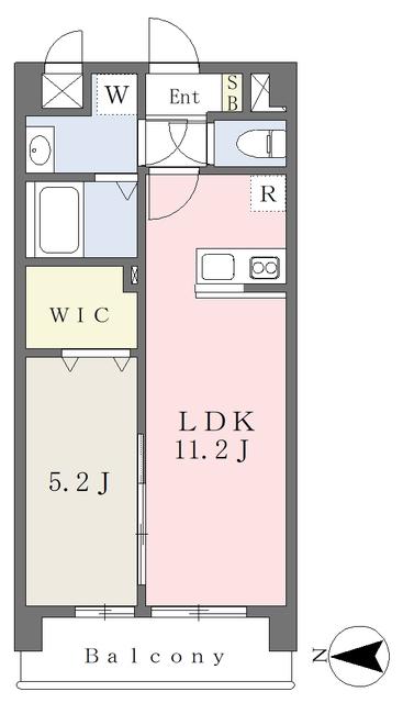 ウエルス(1LDK/1階)の間取り写真