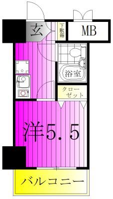 コンフォール小泉(1K/5階)の間取り写真