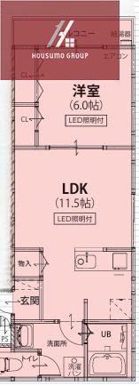 ラ・シャンス瓜生堂(1LDK/1階)の間取り写真