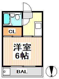 アレー世田谷(1K/1階)の間取り写真