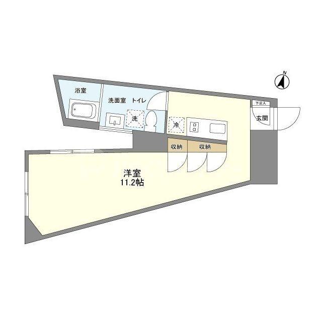 TREFORM(ワンルーム/2階)の間取り写真