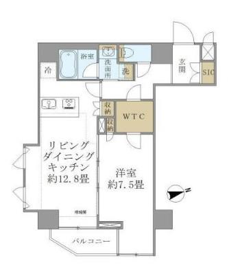 コンシェリア新橋MASTER`S VILLA(1LDK/15階)の間取り写真