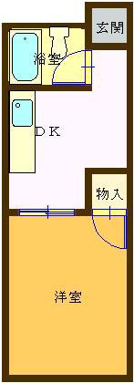 リッツ高野(1DK/2階)の間取り写真