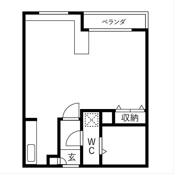ハウスオブリザ平岸壱番館(1LDK/1階)の間取り写真