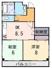 メゾン菱木(2LDK/3階)の間取り写真