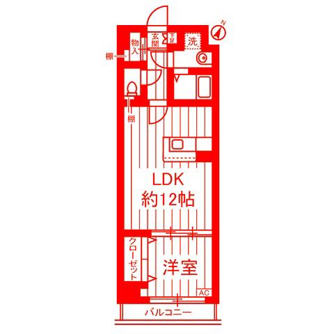 YAYOI COURT(1LDK/10階)の間取り写真