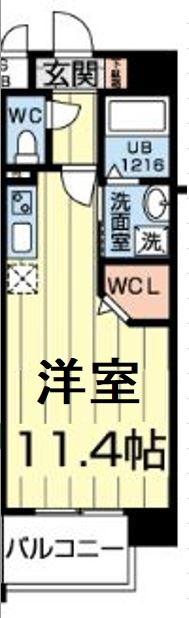 エレガンス藤崎宮(ワンルーム/7階)の間取り写真